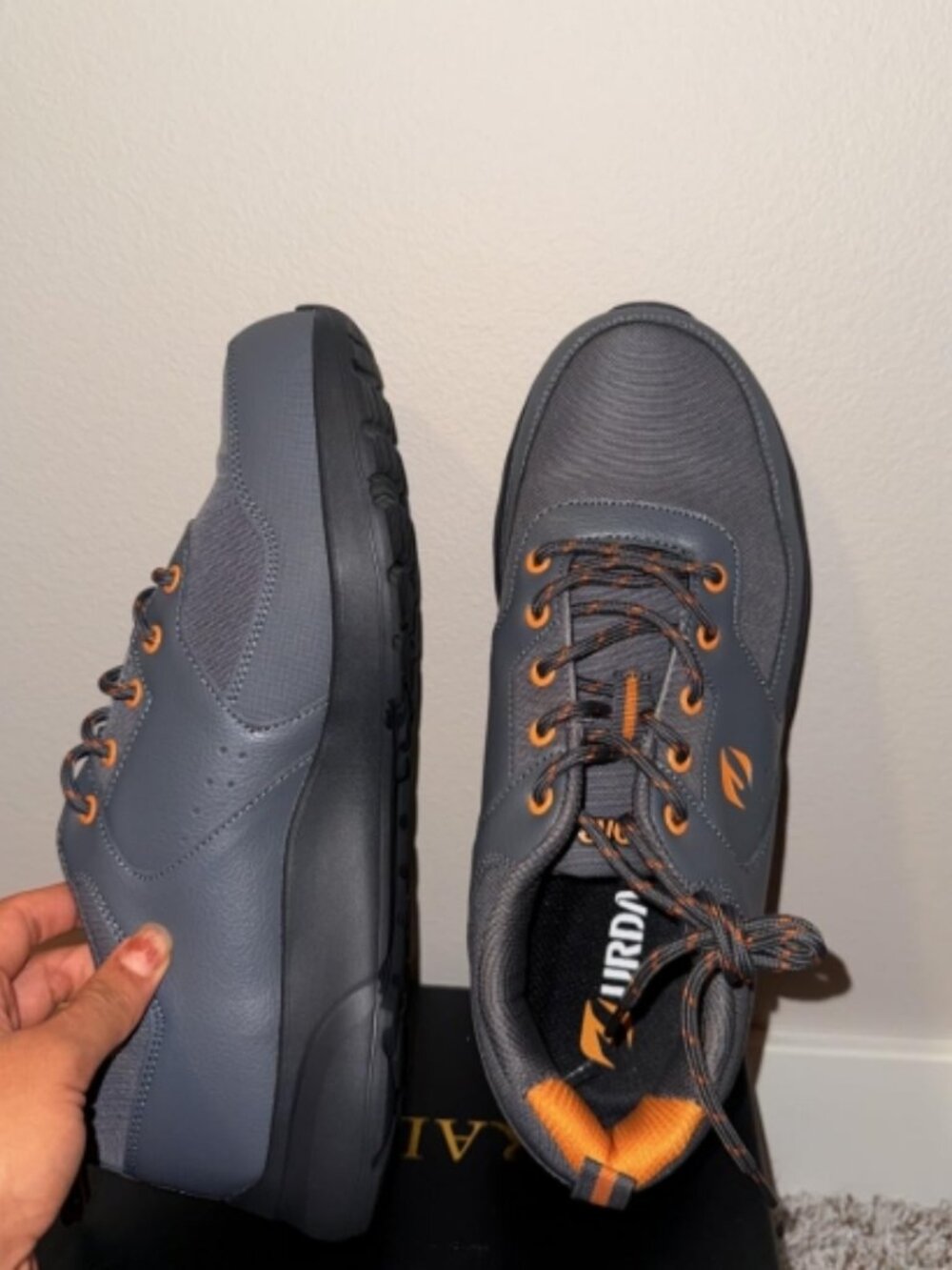 Steel Toe Shoes for Men Wide Fit Work Shoes Safety Shoes Grey